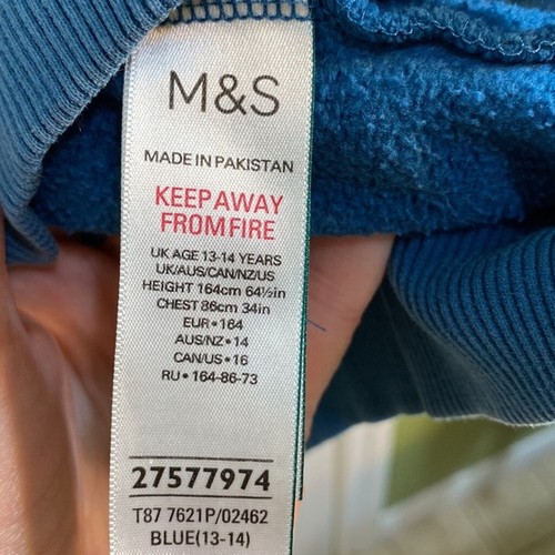 Harry Potter Ravenclaw Marks & Spencer Blue Kids Hoodie Sweatshirt Size 10 UK 13 - Picture 4 of 6