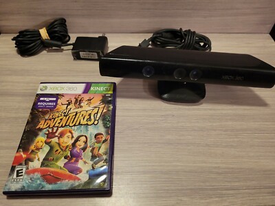 Genuine Microsoft XBOX 360 Kinect Sensor Bar Model 1414 Black With USB Adapter