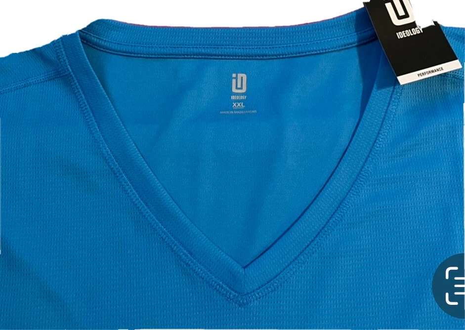 Camiseta de rendimiento de manga corta de malla con cuello en V o cuello redondo ID Ideology para hombre Foto 3 de 4