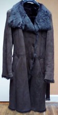 Bnwot Burberry Shearling (100% Sheepskin) Brown Trench Coat, Size Uk14