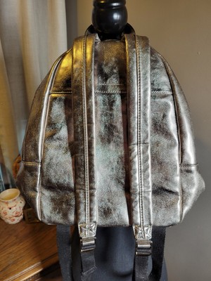 FRENCH CONNECTION METALLIC SILVER FAUX LEATHER BACKPACK | eBay display picture 1