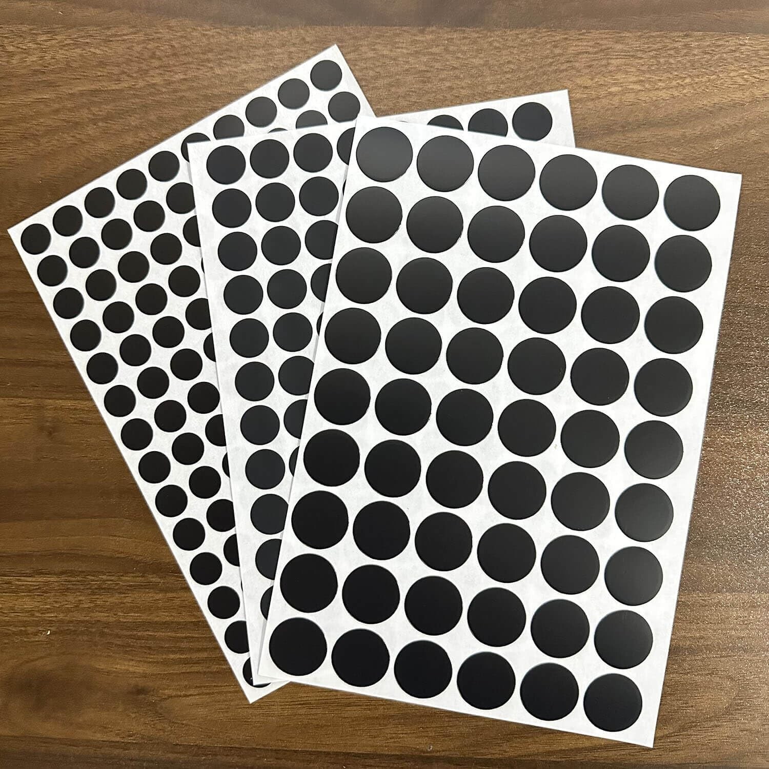 3 Sheets 290 Pcs Screw Hole Cover Stickers, 12 Mm/15 Mm/21 Mm Black Screw Covers