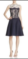TADASHI SHOJI Lace Pintuck Fit-and-flare Dress 460 -20Q