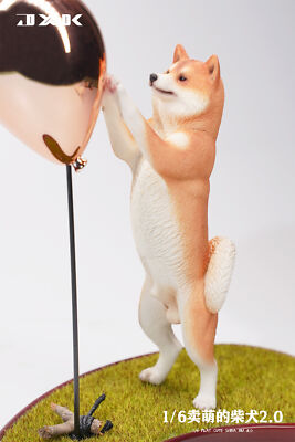 JXK 1/6 Play Cute Shiba Inu Model Animal Pet Funny Decor Soldier