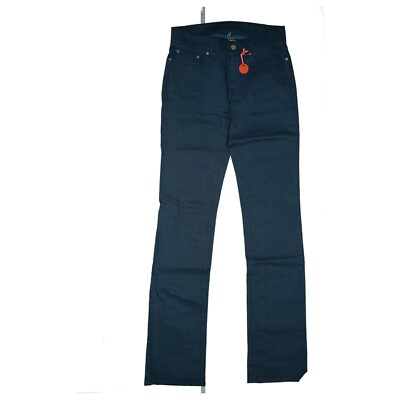 Hampton Bays Damen Jeans Hose Straight Leg high Waist stretch W27 L34 Marine NEU