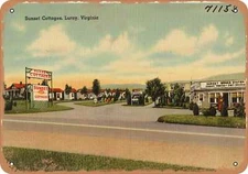 METAL SIGN - Virginia Postcard - Sunset Cottages, Luray, Virginia