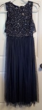 Maya Deluxe Sleeveless Formal Dress Navy Blue Sequin - Size 4