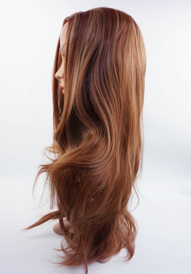 Parrucche Sintetiche Cosplay Ramate Parrucca Ondulata Lunga Con - Foto 9