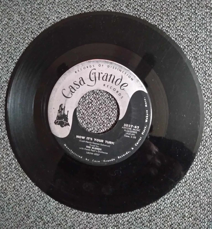 The Blends 45 Now It's Your Turn / Someone to Care 1960 R&B Doo Wop EX - Image 2 of 2