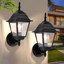 2 Pack Outdoor Wall Lights Fixtures Matte Black Outdoor Porch Light For Garden
