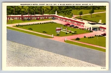 c1940s Washburn's Motel Court Rocky Mount NC Vintage Postcard