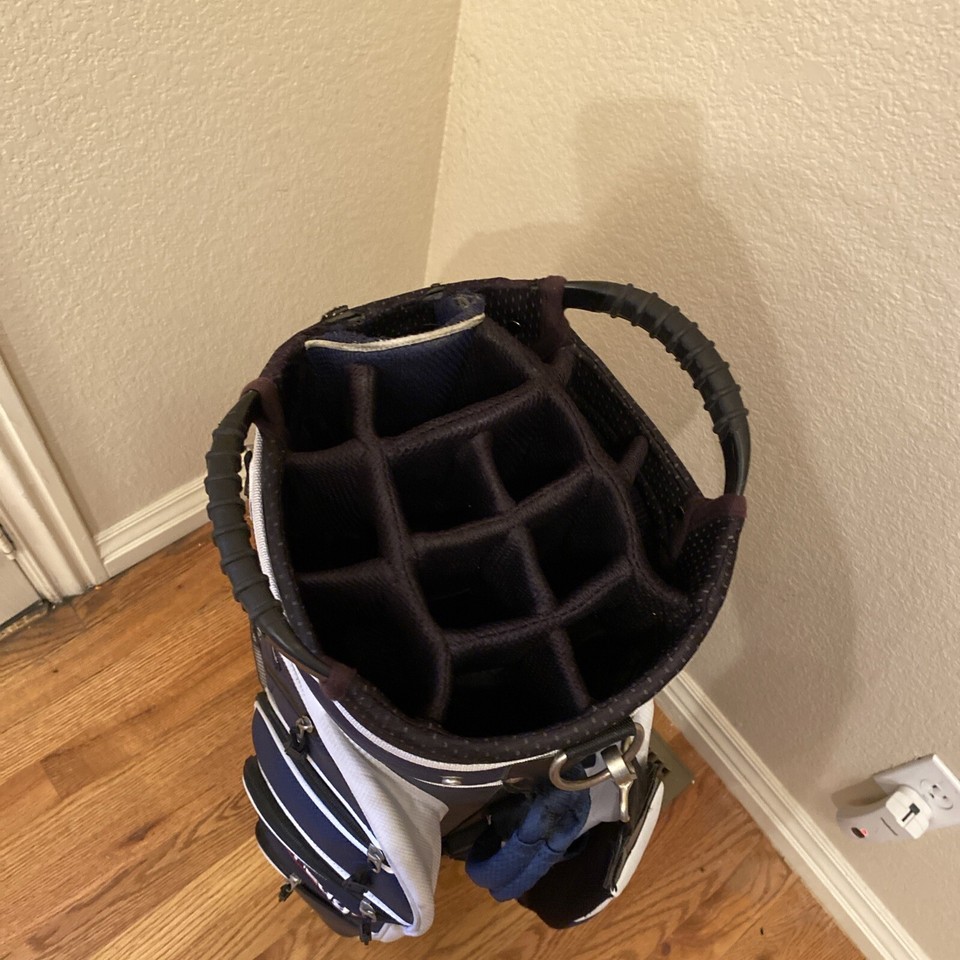 Tour Edge Max D 14 Way Divider Red/White Golf Cart Bag 11 Zipper Cell