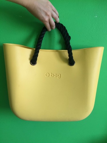 Borsa Obag gialla grande con manici in cordone intrecciati perfetta per  l'estate | eBay