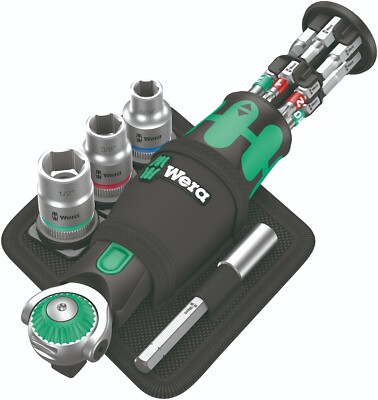 Wera 8009 Zyklop Pocket Set 2 Socket Wrench Set 3/8'' Drive SAE 05004283001