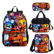 Lote de mochilas de dibujos animados Five Nights at Freddy's bolsa de almuerzo aislada estuche para bolígrafos