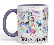 Personalised Name Koala Bear Animals ceramic art Coloured Mug Cup