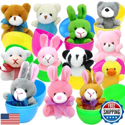 ZMCINER 12 Prefilled Easter Eggs with Plush Toys Filled Easter Eggs with Toys