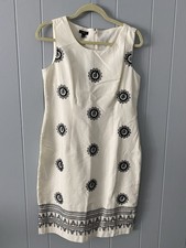 Talbots Women's New Black/White Embroidered Sleeveless Dress Size 6 NWT
