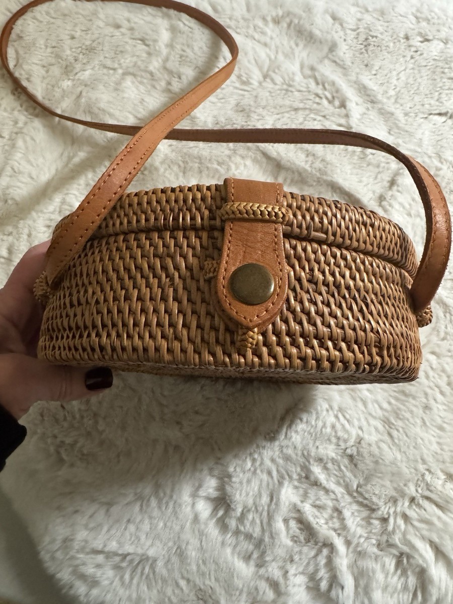 Bag Crossbody Retro Circle Bag Round Woven Straw Reed Ratan 