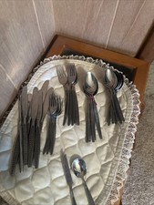 vintage stainless steel flatware Wheat Patter...