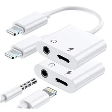 2 Pack Lightning to 3.5mm Headphone Jack Adapter, [Apple 2 Pack Lightning+3.5mm
