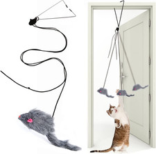 Interactive Cat Feather Toys,Retractable Teaser Toy Hanging Interactive Toys fo