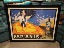 Original Large circa 1930 Fap'Anis By Delval Vintage French Advertising Poster