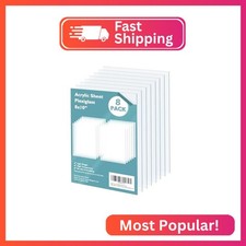 Egofine Plexiglass Sheets Acrylic Sheets 8 Pack of 8x10 0.04 Thick Clear Plast