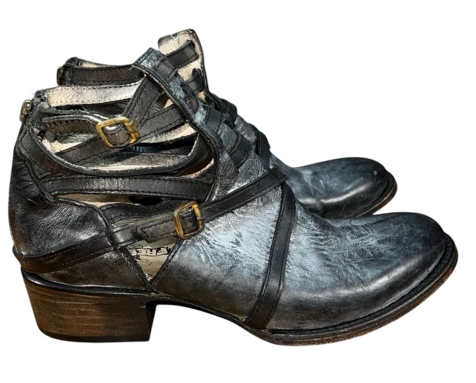 Freebird By Steven Stair Distressed Leather Women's Ankle Boots Size 7 Gray - Image 3 of 4