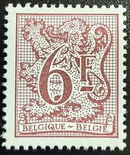 Belgium 6F Lion Definitive Stamp – MNH Mint Never Hinged – Belgique België