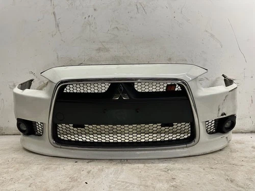 Mitsubishi Lancer RalliArt Front Bumper White X 08-15 OEM Damaged
