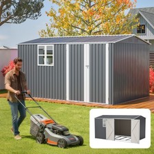 Outdoor storage shed waterproof lockable metal tool shed with windows