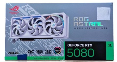 ASUS NVIDIA GeForce RTX 5080 ROG Astral White OC Triple Fan 16GB GDDR7 Card OPEN