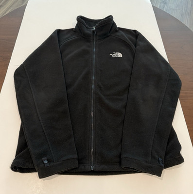 The North Face Men's Black Full-Zip Fleece Jacket L w/ Pockets Stand-Up