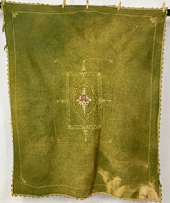 Vintage Lovely Floral Embroidery European Velvet Wall Hanging Panel 142x118 cm