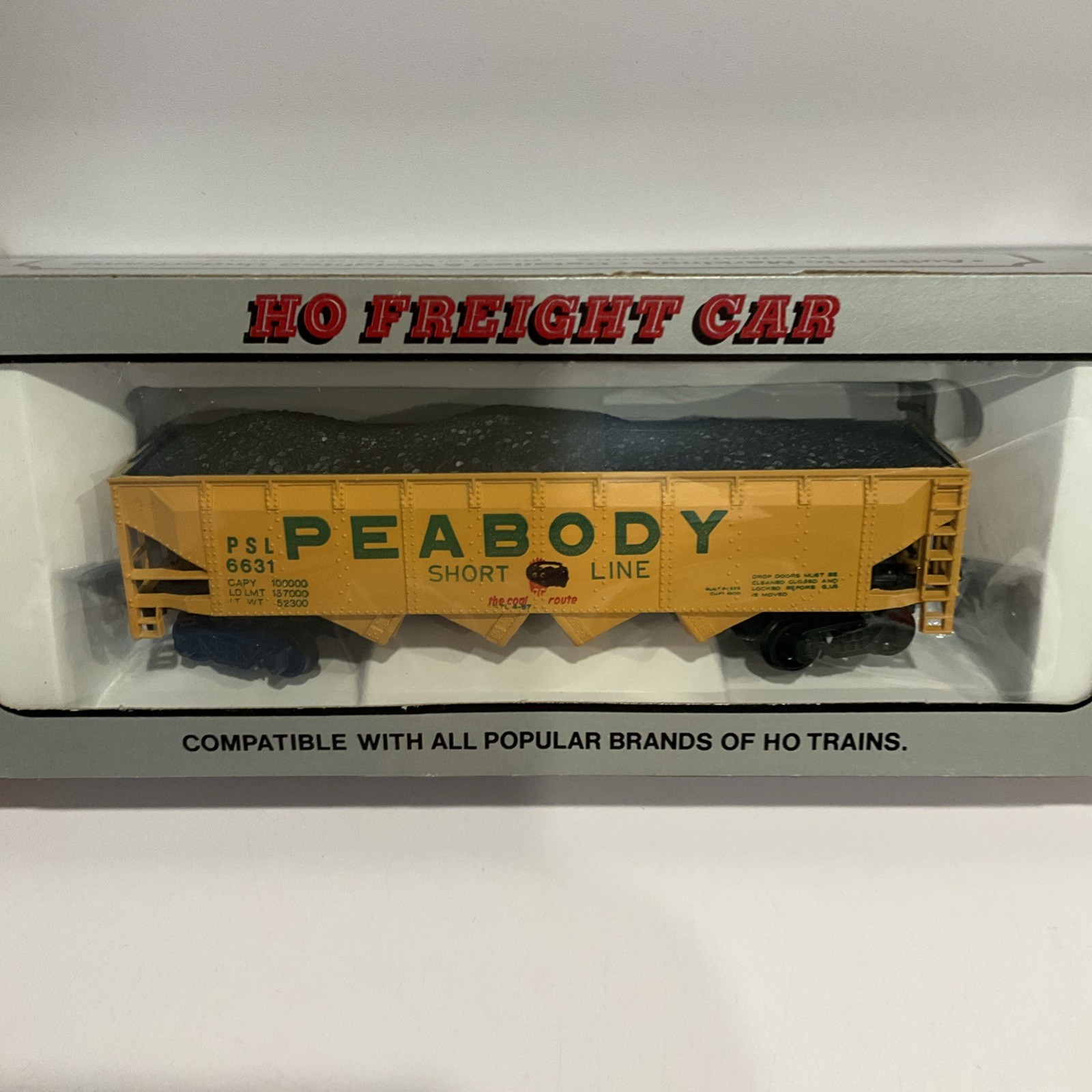 AHM HO Scale Freight Rolling Stock Peabody Short Line Hopper Coal Car