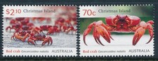 2014 CHRISTMAS ISLAND RED CRABS SET OF 2 FINE MINT MNH