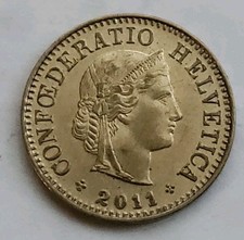 2011 Switzerland Confoederatio Helvetica 5 Rappen coin