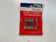 Unipart GFS 3002 pack of five 2 amp automobile fuses new tatty old stock A