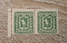 Piękna stara para znaczków Prywatny transport pocztowy w Bochum