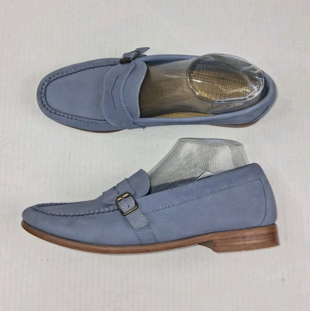 Weejuns Men’s Suede Penny Loafers in Dusty Blue GH BASS WEEJUNS Larson Suede Lug Loafers Dusty Blue Women  main image 2
