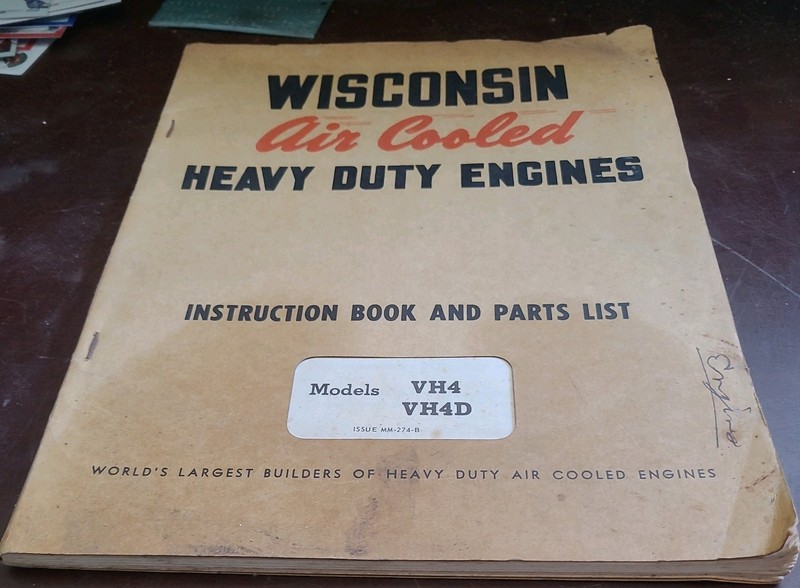 Wisconsin Air Cooled Heavy Duty Engines Instruction Book/Parts Model VH4D MM267B