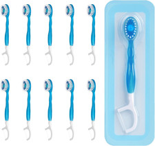 Disposable Mini Travel Toothbrushes, 5-in-1 Pre-Pasted Mini-Brush Floss Pick Ton