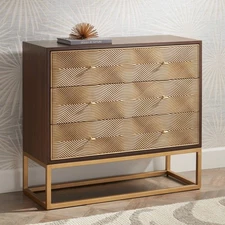 55 Downing Street Alban 39" Wide Modern Luxe 3-Drawer Chest