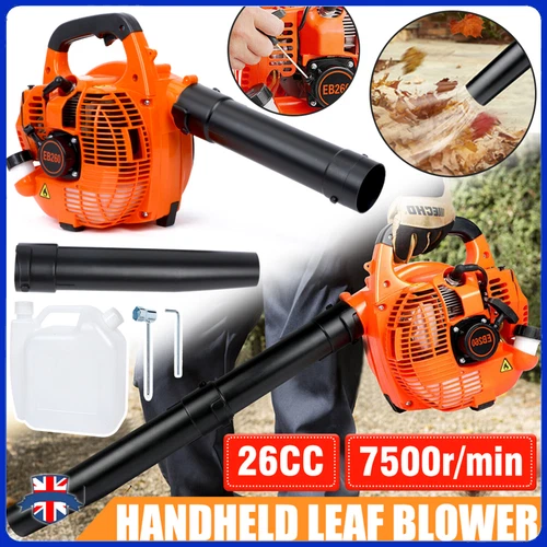 26cc Garden Yard Handheld Petrol Leaf Blower Powerful 2-Stroke Air Cooled Engine