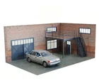 1:24 Scale Two-Story Brick Garage Diorama Kit – Display for Diecast Model Car