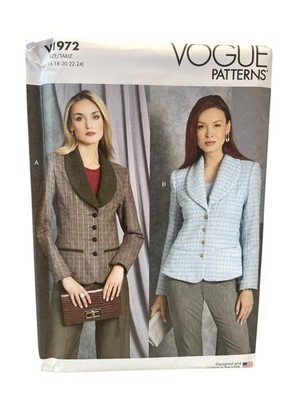 Vogue Patterns V1972 Misses' Jacket Sizes 16 18 20 22 24 Contemporary