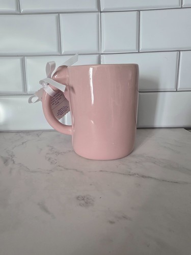 Rae Dunn Pink Ceramic Mug "MOM EST. 2026" with 3D Rose NWT - Picture 3 of 6