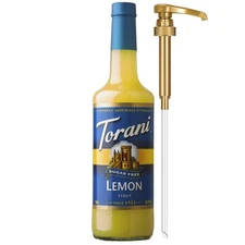 Torani Sugar Free Syrup, Lemon Flavoring for Drinks, Zero Calorie, Glass... 