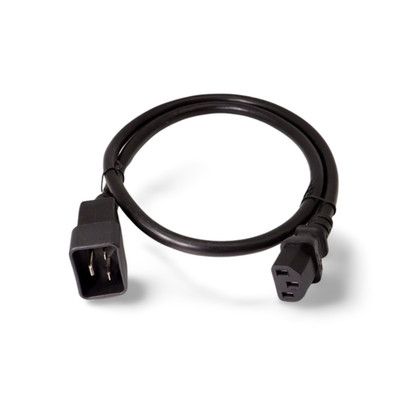 3ft PC PDU Power Cord C20 to C13 (15A 14AWG Universal Jumper) - Black